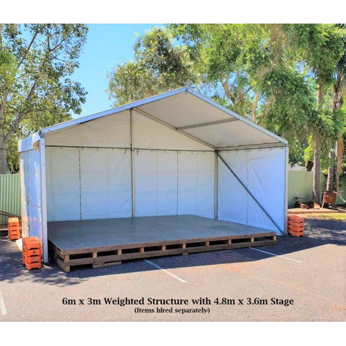6m x 3m structure with stage